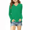 thumbnail image 5 of Blczomt Cute Kids Shirts Girls Plain Long Sleeve Tees Basic V Neck Casual Green Tween Girls Trendy Clothes, 5 of 5