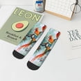 thumbnail image 7 of Fuzoiu Colorful Birds Pine Branch Print Adult Socks, Crew Moisture-wicking Socks, Unisex Cushion Crew Socks,Casual Sports Ankle Socks, 7 of 7