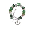 thumbnail image 2 of Silvertone Heart with 3 AB Crystals - Believe Faith Prayer Green Christmas Bead Bracelet, 2 of 4