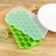 thumbnail image 3 of Bandeja para cubitos de hielo de silicona con tapa antiderrames, molde para cubitos de hielo, moldes para cubitos de hielo para agua, whisky, cócteles, dulces, pudín, gelatina, lec, 3 of 5