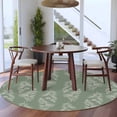 thumbnail image 4 of Dark Green Botanical Round Rug 6ft Washable Circle Kitchen Rugs Non Slip Pastoral Elegant Spring Floral Large Area Rug Indoor Floor Carpet for Bedroom Living Room Home Office Dining Room Nursery, 4 of 8