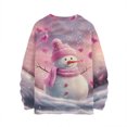 thumbnail image 4 of Women's Casual Long Sleeve Woolen Christmas Sweatshirt Fall Vacation Long Sleeve Pullover for Fall and Winter, Festive and Comfortable, Ideal as Christmas Sweaters for Women ,Pink,XL, 4 of 4