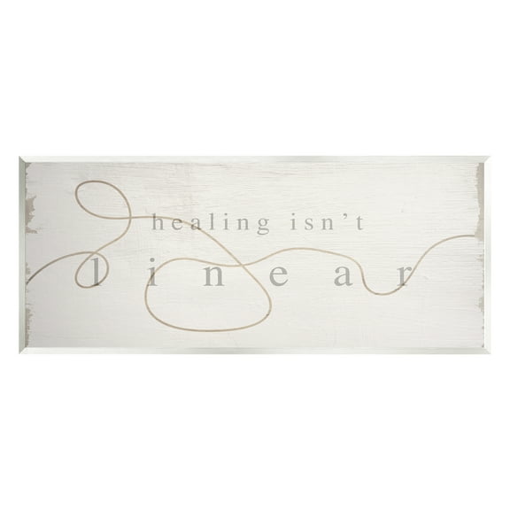Stupell Industries Healing Isn't Linear Comforting Squiggle Line Phrase Graphic Art Unframed Art Print Wall Art, Design by Daphne Polselli