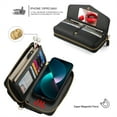 thumbnail image 2 of DeCase Crossbody Zipper Wallet Case for iPhone 15 Plus, Full Body Protectton Multifunction Purse Credit Card Holder，RFID Blocking Handbag PU Leather Shockproof Protective Cover, black, 2 of 8