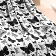 thumbnail image 3 of White Butterfly Black Silhouette Pattern Blanket,Comfortable Soft Flannel Throw Blanket,All Season,Warm Lightweight Blankets for Sofa Bed Couch Living Room Chair,30"x40", 3 of 4