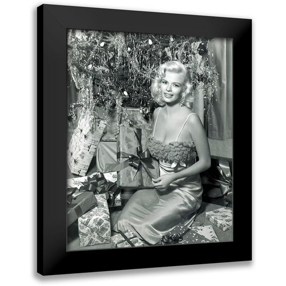Hollywood Photo Archive 12x14 Black Modern Framed Museum Art Print Titled - Jayne Mansfield - Christmas
