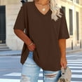 thumbnail image 4 of Lenago Womens Tops Under $5 Blouses for Women Plus Size Summer Fashion Fleshy Casual Short-sleeved Tops Tunic Tops, 4 of 5
