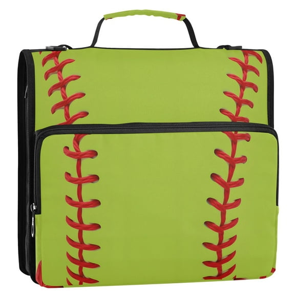 Baseball Close Up Binder Bag with Shoulder Strap 3 Ring Zipper Binder File Folder Document Storage
