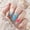 B, variant on ONLYEOR European Long Water Pipe Press On Nails, Gradient French with 3D Flower & Steel Ball Decor, Elegant Fake Nails