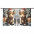 thumbnail image 3 of Christmas Cow Sheer Curtains 54 Inches Length 2 Panels Set, Window Sheer Curtains for Living Room/Bedroom, Vintage Painting Winter Snowy Xmas Tree Light Filtering Rod Pocket Curtain 52'' x 54'' x 2, 3 of 7
