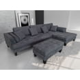 thumbnail image 4 of STENDMAR 3PC CONTEMPORARY DARK GREY MICROFIBER FABRIC SECTIONAL COUCH SOFA S168RDG, 4 of 5