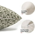 thumbnail image 2 of Daisy Floral Block Print Lumbar Pillow Covers 12X20 Inch Olive Green Beige Flowers Decorative Pillow Cases Set of 2 Farmhouse Home Decor Vintage Rustic Cute Throw Pillows For Sofa Couch Outdoor, 2 of 6