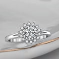 thumbnail image 3 of 10.7mm Flower Jewelry 925 Silver Band Women's Wedding Round AAA Cz Ring Size 4-9, 3 of 5