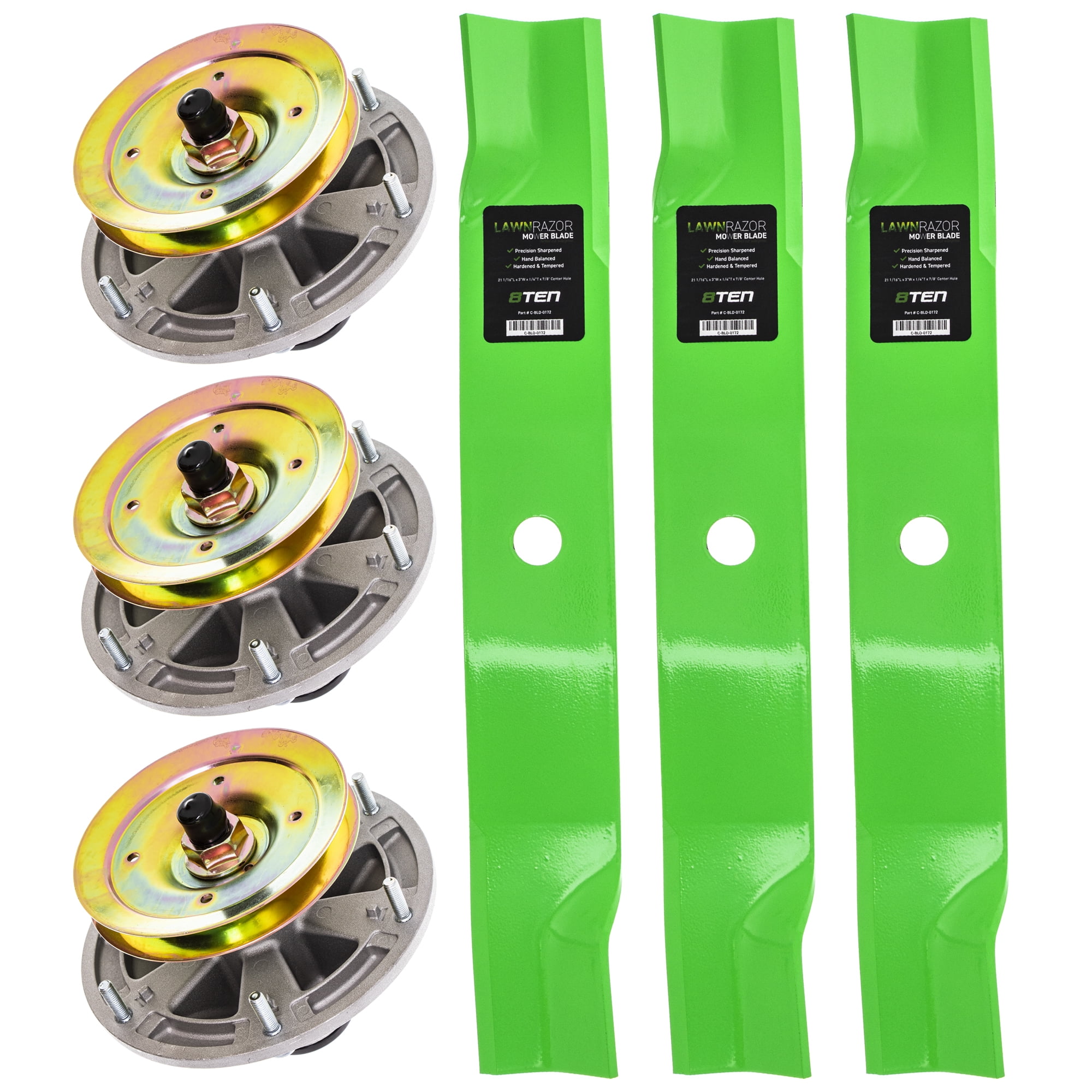 8TEN Spindle High Lift Blade Kit for John Deere 60 inch 757 737