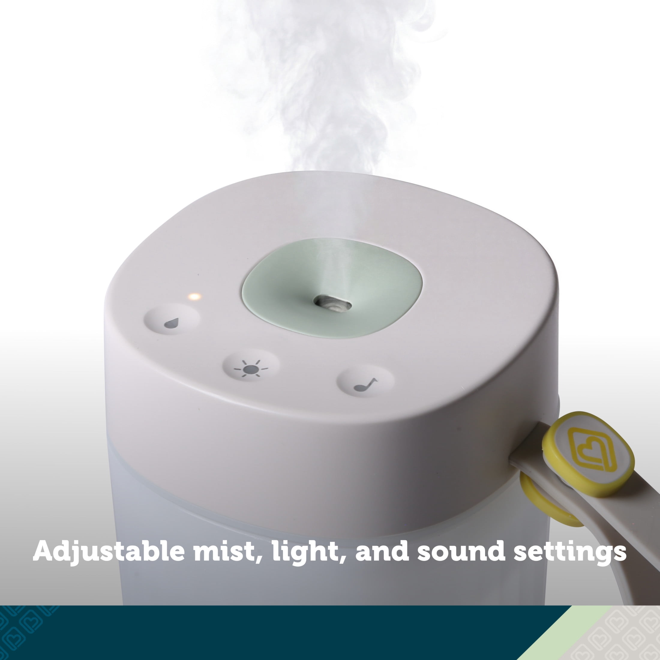 Safety 1st HumidiGlo™ 3-in-1 Travel Humidifier, Small Humidifier for Bedroom