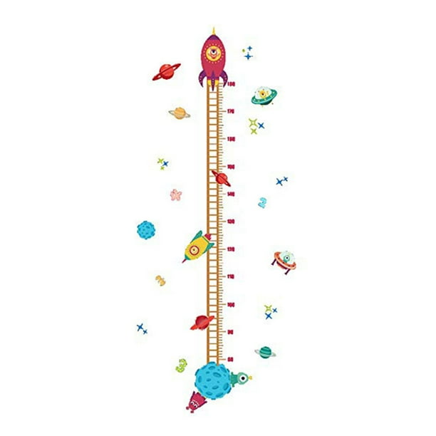 TureClos Lovely Rocket Growth Chart Wall Stickers Kids Room Decoration ...