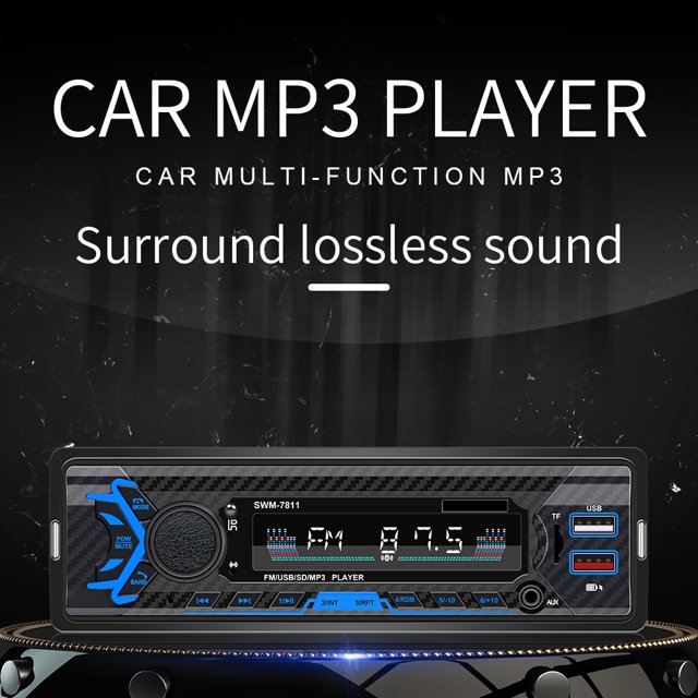 SWM-7811 Función de control de voz de radio AUX estéreo compatible Ndcxsfigh con Bluetooth de un solo DIN para automóvil