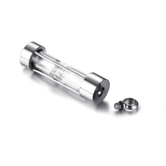 304 Stainless Steel Glass Hourglass Urn Ashes Pendants High Polished for Memorial Jewelry Stainless Steel Color 46x12mm Hole: 5mm