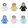 thumbnail image 2 of XBASW Kids Toddler Girls Fleece Coats Winter Hooded Jacket Bright-Faced Warm Snowsuit Medium-Length Outerwear Jacket for 4-10 Years, 2 of 9