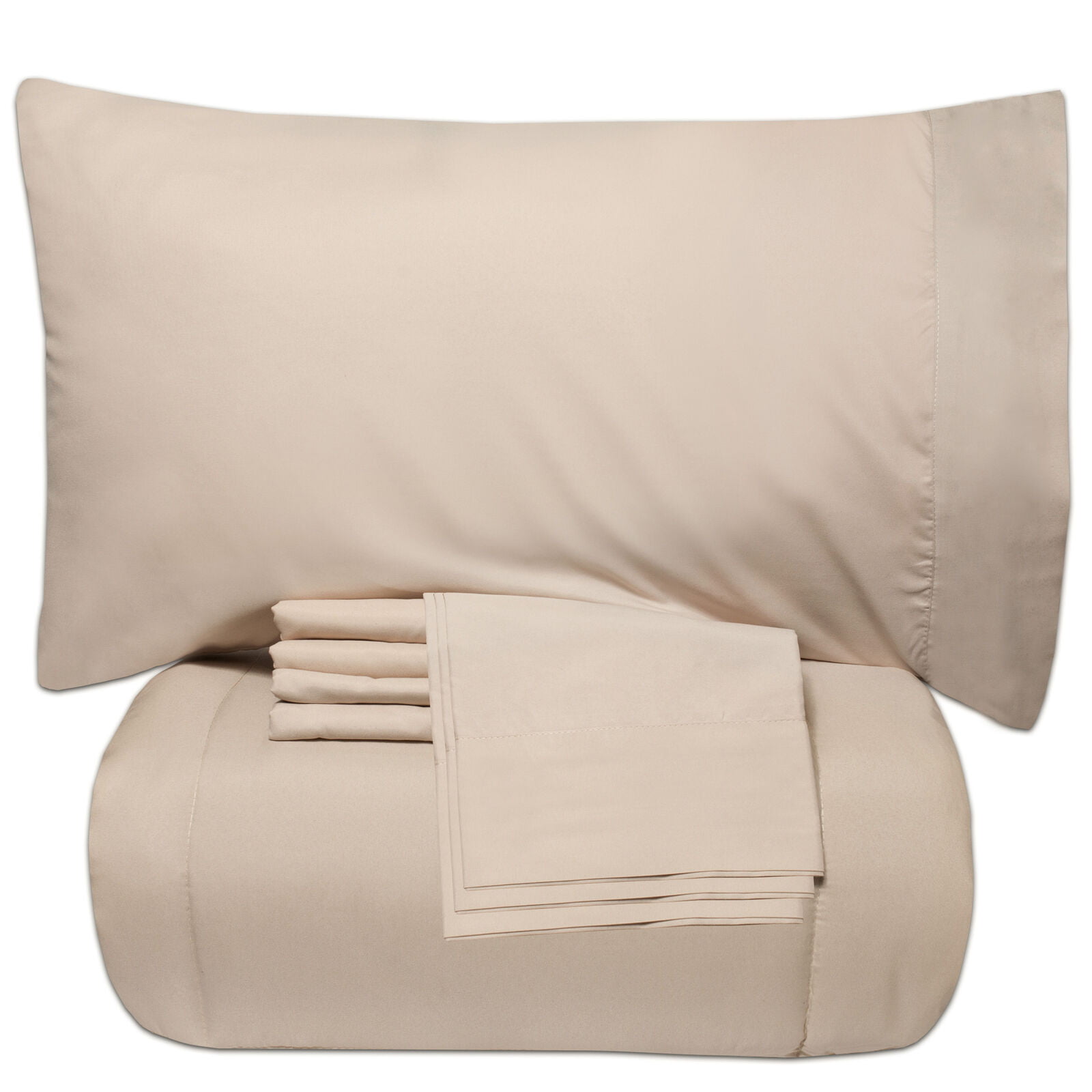 7 Piece Bed-In-A-Bag Down Alternative Comforter & Sheet Set Lg Color Selection 