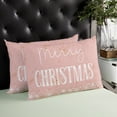 thumbnail image 4 of Pink Merry Christmas Throw Pillow Covers, Xmas Winter Snowflake Yellow Pink Soft Breathable Pillow Cases with Invisible Zipper for Sleeping, Standard Pillowcases for Couch Bed Sofa Chair 20x26 Inches, 4 of 6