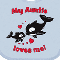 thumbnail image 4 of Inktastic My Auntie Loves Me Orca Family Boys or Girls Baby Bib, 4 of 4