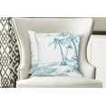 thumbnail image 4 of Ambesonne Tropical Throw Pillow Cover 2 Pack, Palm Trees at Beach, 16", Blue White, 4 of 6