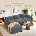 thumbnail image 5 of 110.2" Cloud Sectional Couch with L-Shape Chaise,Lofka Modern Modular Sofa with Deep Seat, Upholstered Couches for Living Room Bedroom, Gray (Plush Corduroy Fabric), 5 of 12