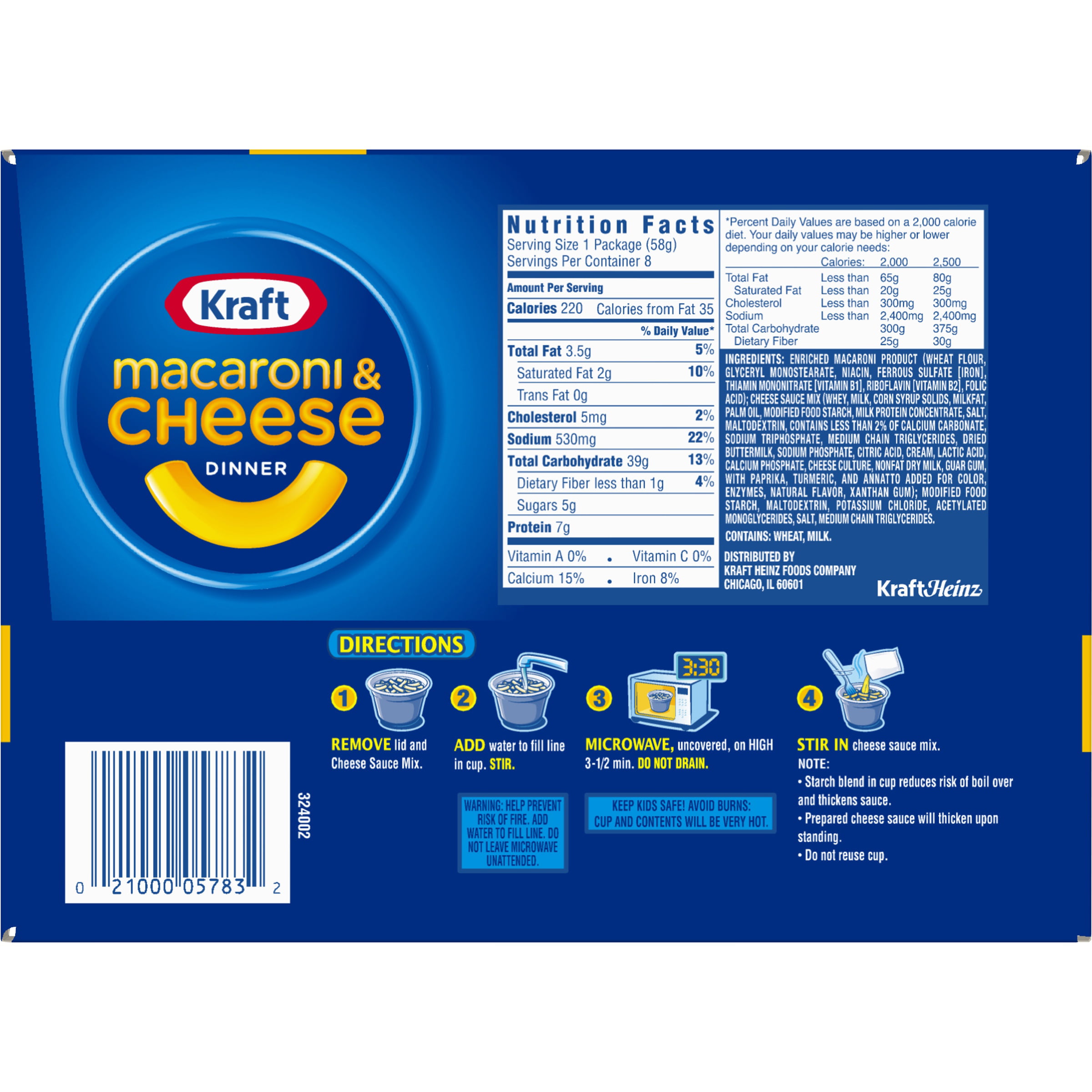 Kraft Macaroni & Original Easy Dinner Cheese flavor 8 ...