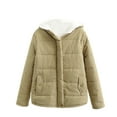 thumbnail image 2 of Qetyuw Winter Puffer Jacket for Women Thickened Sherpa Lined Warm Hooded Jackets Full Zip Up Casual Coat, 2 of 5