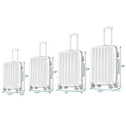 Ktaxon Luggage Sets, 4-Piece Set Hard Suitcase Set Travelling with TSA Lock Spinner Wheels 16in20in24in28in, Black