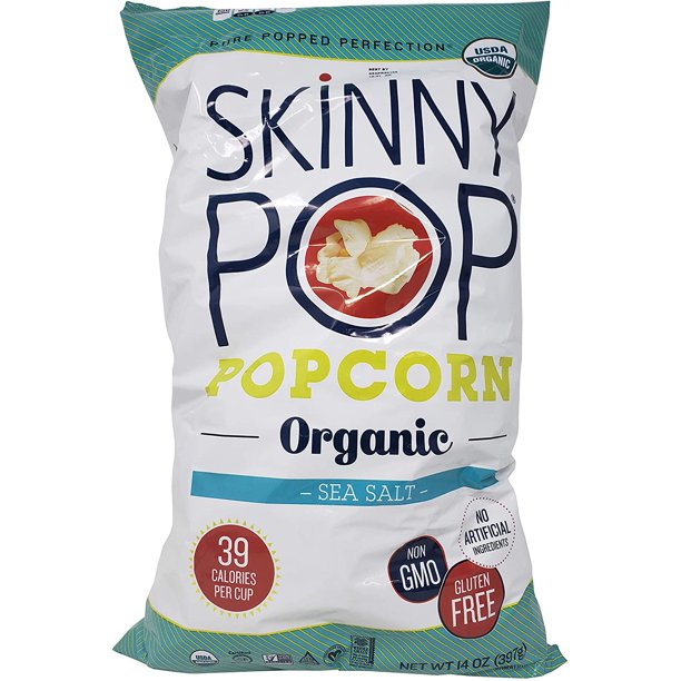 Skinny Pop Organic Popcorn Sea Salt Pure Popped Perfection 14 OZ