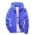 thumbnail image 1 of Men's Casual Pure Color Hooded Jacket for Outdoor Sports with Reflective Zipper and Plus Size Comfort, 1 of 3