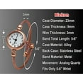 thumbnail image 2 of Blekon Collections Quartz Womens 23mm Case Small Wire Bangle Watch (Rose-Gold/Roman-Numerals), 2 of 4