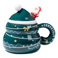 Cadancy Christmas Ceramic Mug with Lid and Spoon Gift Box Set Festive ...