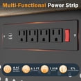 thumbnail image 3 of 72" Adjustable Heavy Duty Workbench with Power Outlets & Pegboard, 2000 LBS Capacity Rubber Wood Top Work Table for Garage, Workshop, Home & Commercial, 3 of 6