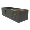 thumbnail image 2 of Alpine 48" Wood Floating Vanity Base in Black with Gold Handles, 2 of 5