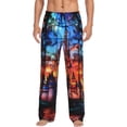 thumbnail image 1 of Fotbe Magical Stained Glass Castle Pantalones de Pijama para Hombre, Pantalones de Dormir, Pantalones de Casa con Cintura Ajustable y Bolsillos-3X-Large, 1 of 6