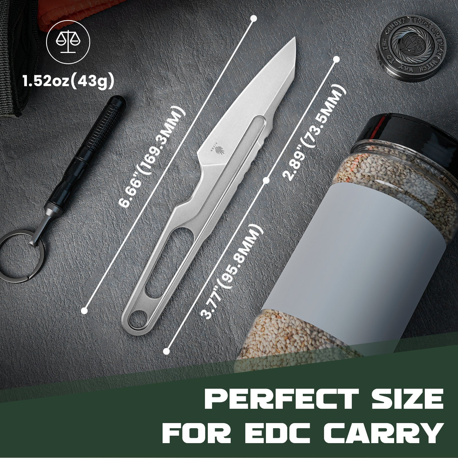 Kizer Cobbler Fixed Blade Knife D2 Blade D2 Handle Pocket Knife 1057A1
