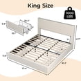 thumbnail image 2 of Full/Queen/King Size  Bed Frame with 4 Storage Drawers, Platform Bed Frame with Upholstered Channel Tufted Wingback Headboard, Strong Wooden Slats Support, No Box Spring Needed, 2 of 8