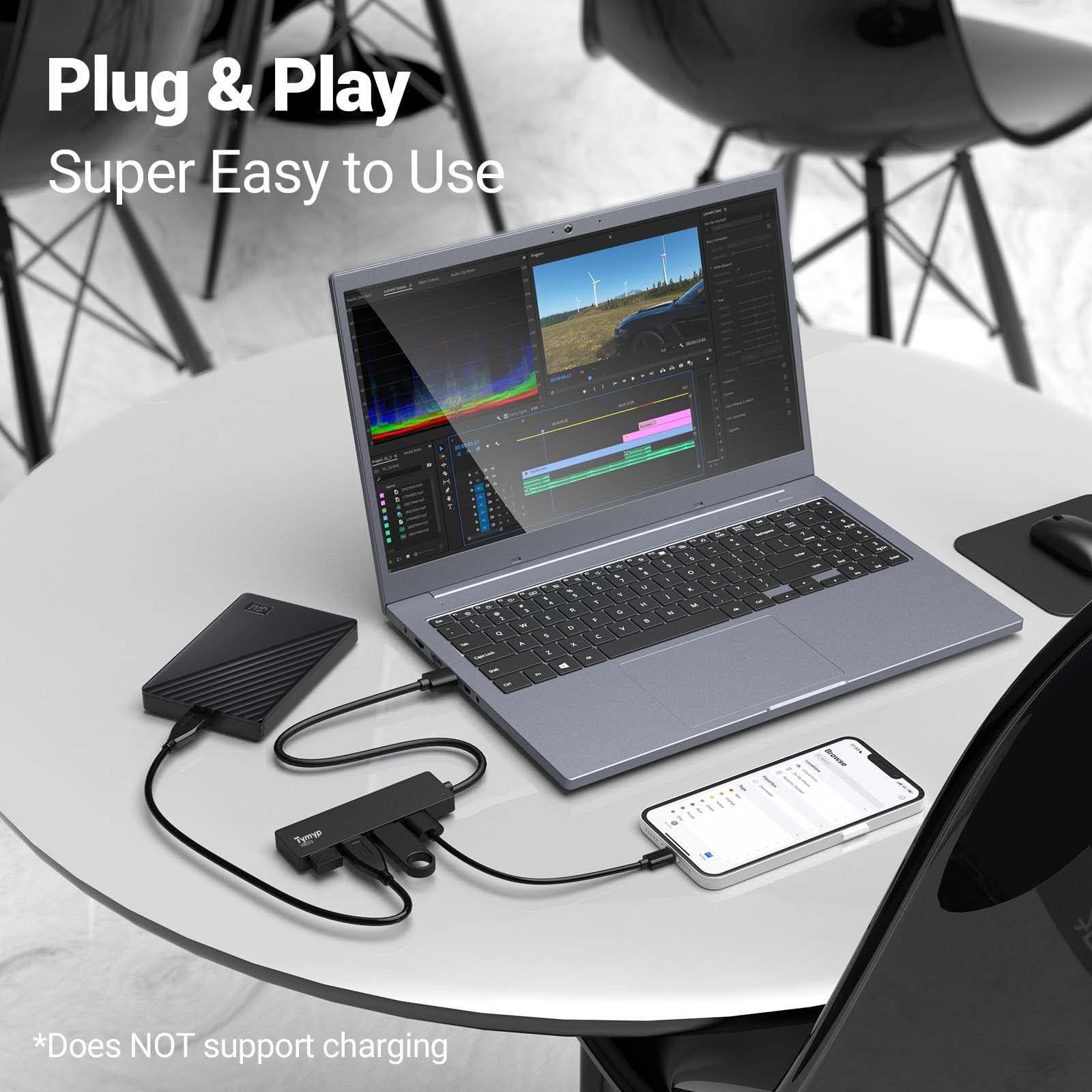USB 3.0 Hub, 4 Port Extra Light Data Hub Adapter with 5Gbps Transfer Speed for MacBook, iMac, USB Flash Drives, and More - Perfect for Fans of USB Microscopes and Pocket Microscopes