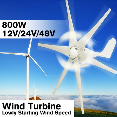 - Max 800W Wind Turbine Generator 12V/24V/48V 6 Nylon Blades Windmill Power Generator