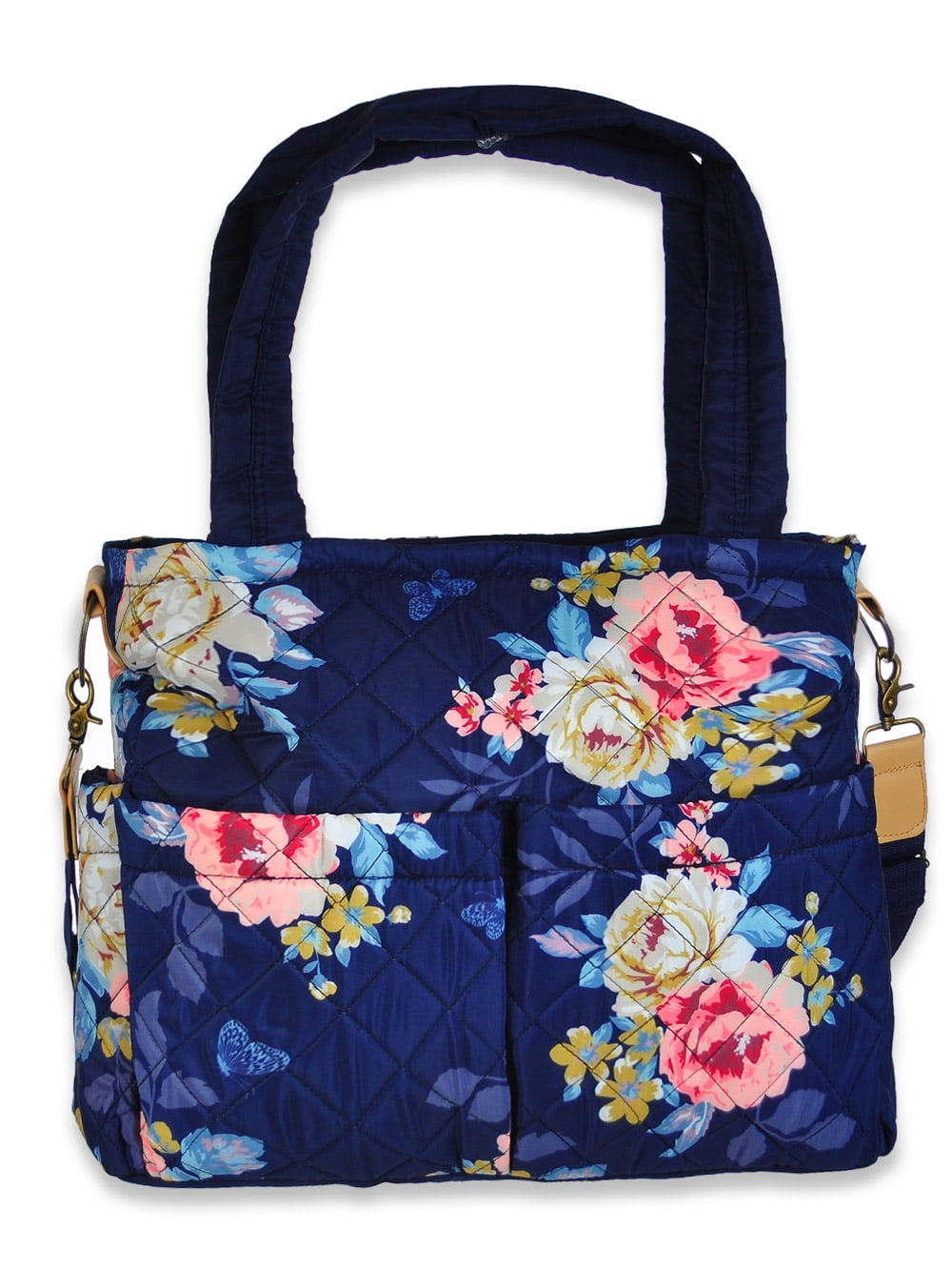 Baby Essentials Quilted Floral Tote With Changing Pad