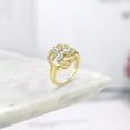 thumbnail image 4 of Gem Stone King 18K Yellow Gold Plated Silver Heart Sky Blue Aquamarine 3-Stone Ring for Women (1.07 Cttw, Heart Shape 4MM, Gemstone March Birthstone, Size 9), 4 of 4