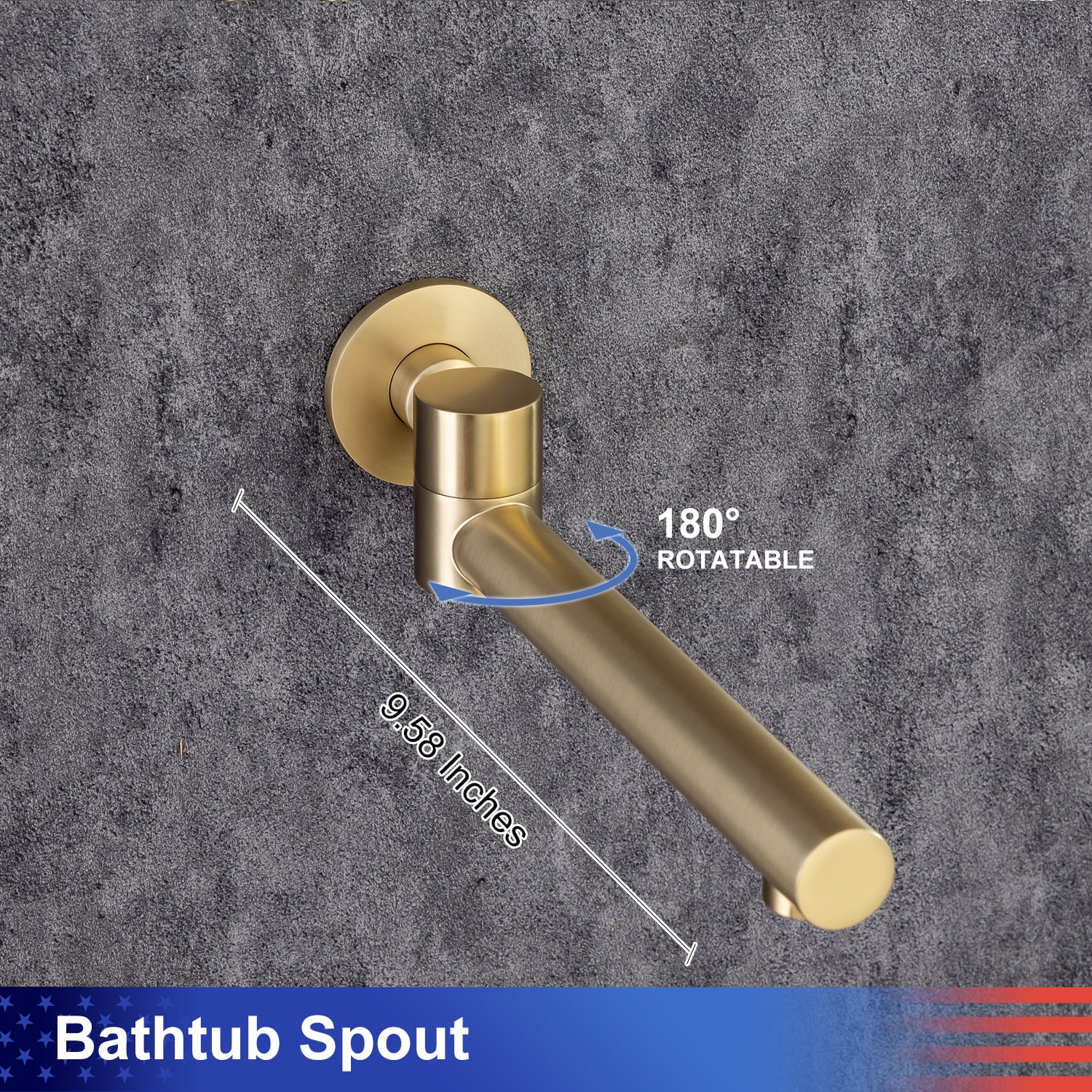 Rainlex One-Handle 1-Spray Brushed Gold Bathtub Shower Faucet