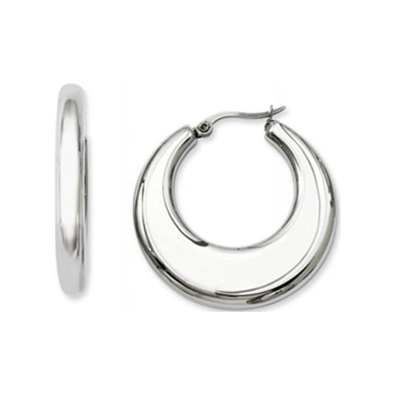 Stainless Steel 35mm Hollow Hoop Earrings