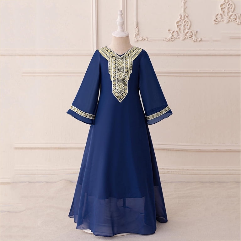 knee length dresses for ladies Muslim Dress for Women Chiffon Diamond Party Abaya Dresses Arab Long R –  Mega Mart Center main image 0