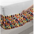 thumbnail image 2 of Geometric Bed Skirt, Vintage Style Triangular Shapes Forming Ornamental Colorful Circles Art Print, Elastic Bedskirt Dust Ruffle Wrap Around for Bedding Decor, 4 Sizes, Multicolor, by Ambesonne, 2 of 2