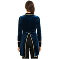 thumbnail image 3 of Eandarui Women Halloween Velvet Swallow-Tailed Coat Victorian Tailcoat Jacket Cosplay Blue XL, 3 of 7