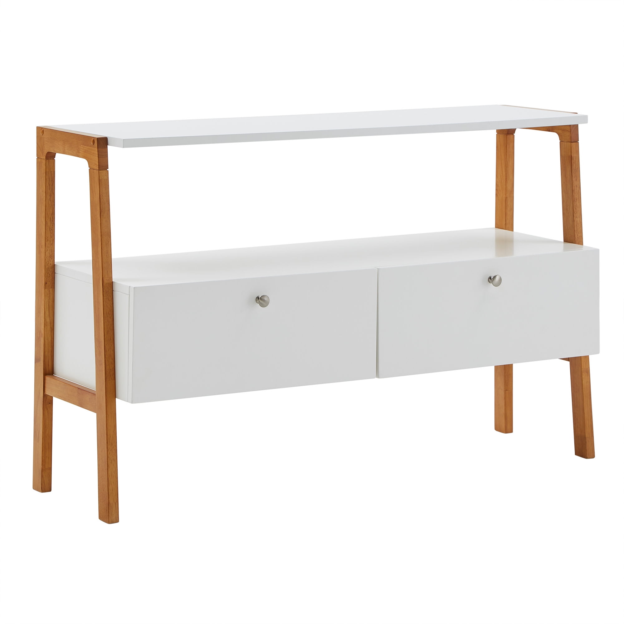 Weston Home Olyvia Wood TV Stand with Drawers, for TVs up to 47", White